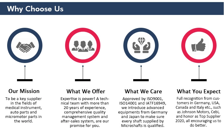 Customized High Precision CNC Machining Stainless Steel Micro Shaft for Motors Medical Power Tools with IATF Certification